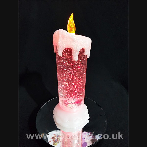 Color changing led water deals candle with glitter